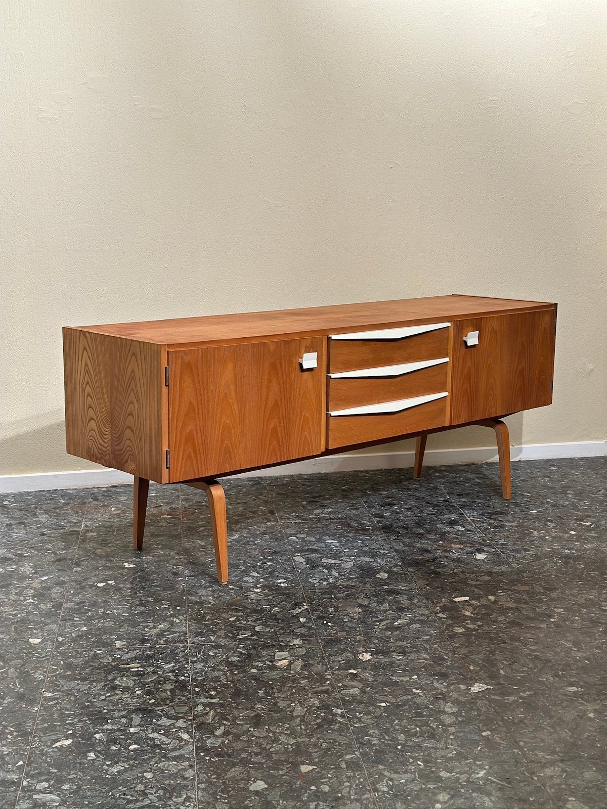 Vintage Midcentury Dressoir Retro Hellerau, Ophalen of Verzenden, Zo goed als nieuw, 25 tot 50 cm, Kunststof