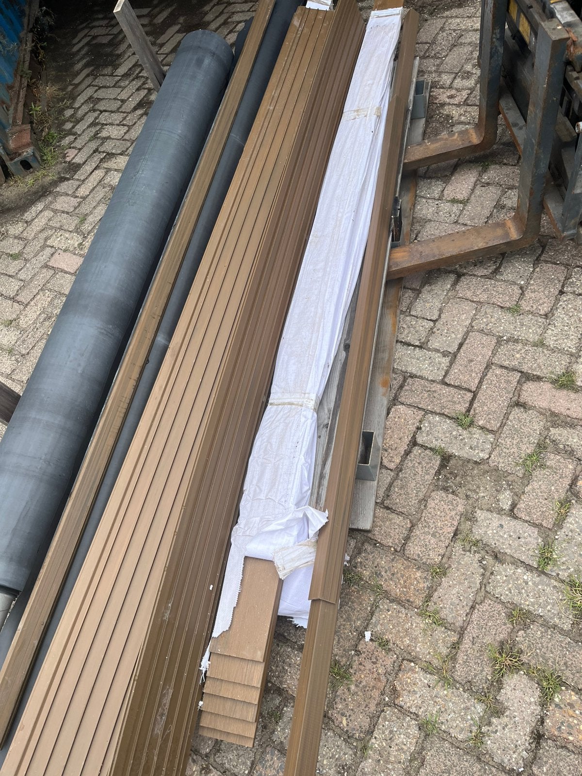 Composiet gevelbekleding TEAK, Tuin en Terras, Palen, Balken en Planken, Ophalen, Zo goed als nieuw, 250 cm of meer, Planken