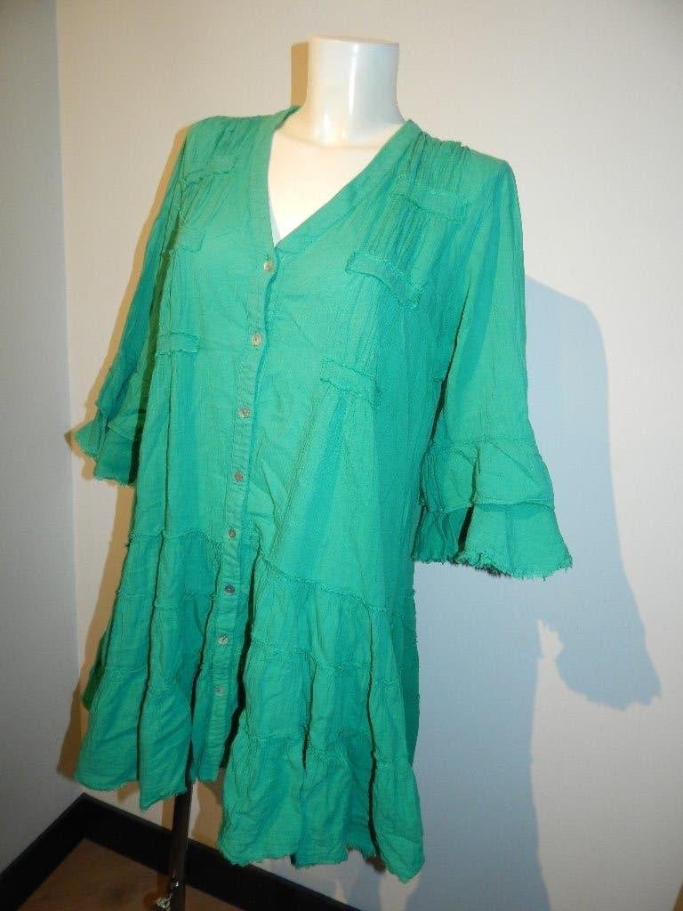Devotion appeltjes groene Ibiza jurk uitlopend model M, Kleding | Dames, Maat 38/40 (M), Verzenden, Devotion, Knielengte
