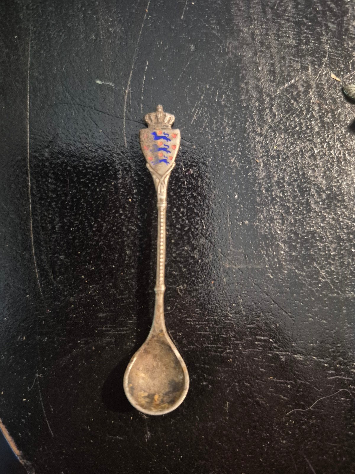 Vintage verzilverde souvenirlepel met wapenschild, Antiek en Kunst, Antiek | Bestek, Ophalen of Verzenden