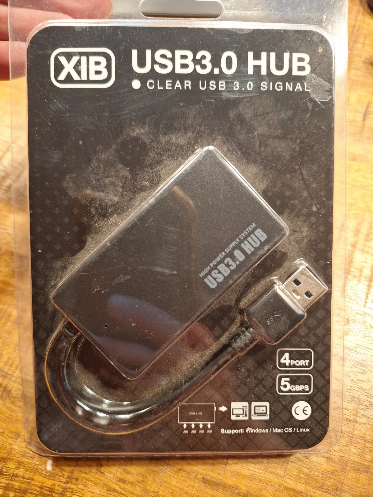 XIB USB 3.0 Hub - 4 poorten, Plug & Play, Ophalen of Verzenden, Nieuw