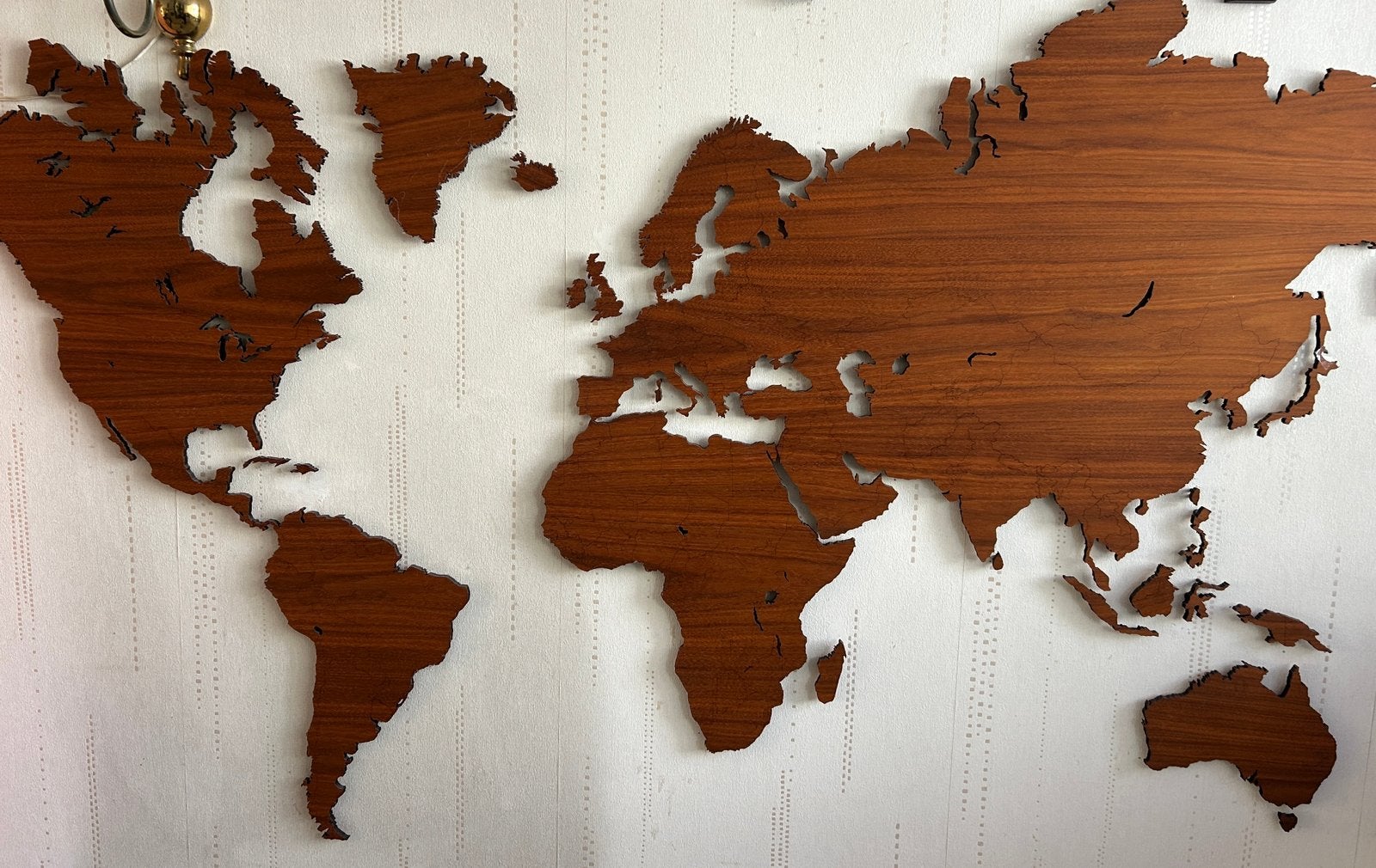 Wereldkaart van hout, Hout, Decoratieobject, Ophalen of Verzenden, Zo goed als nieuw
