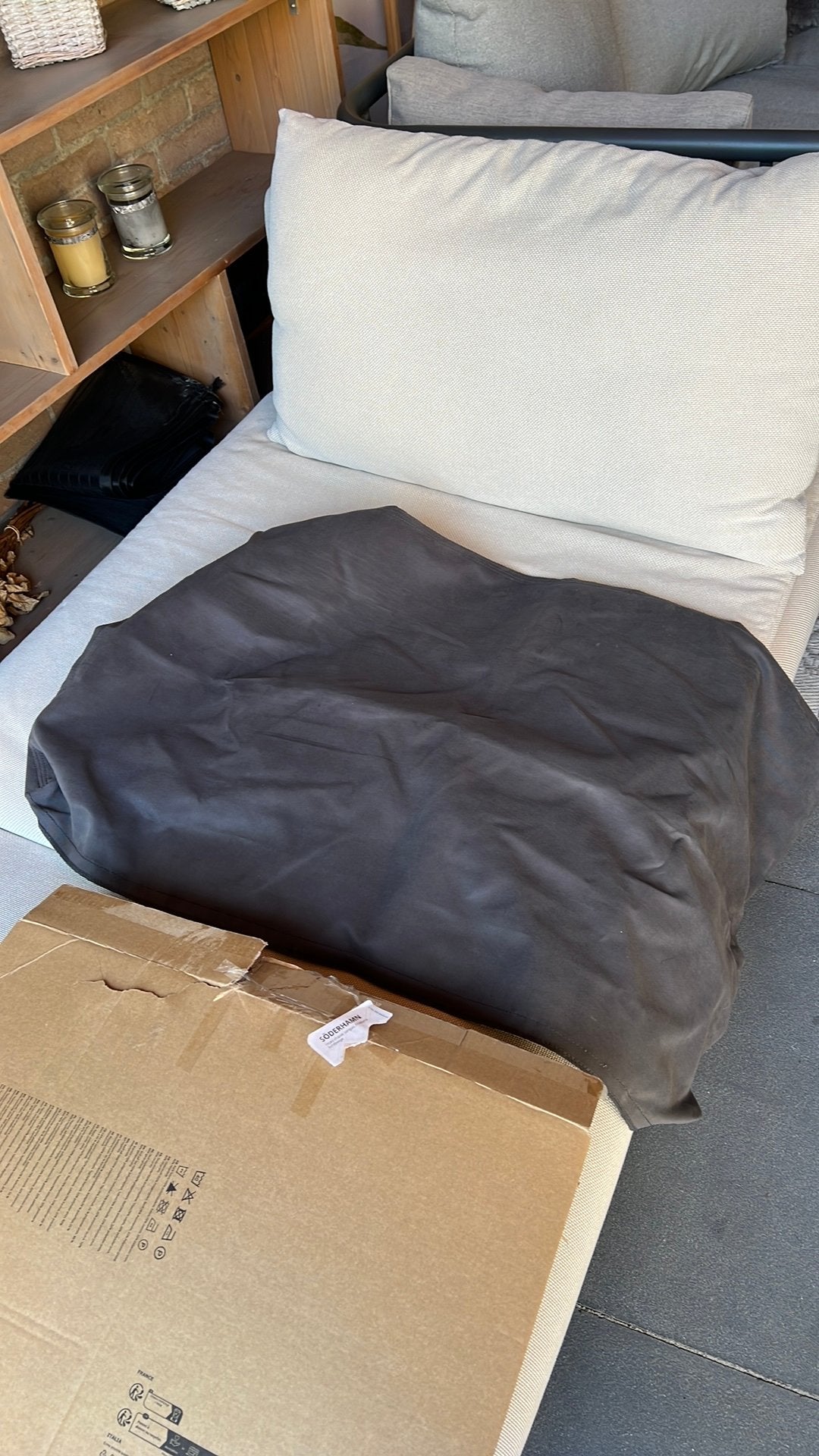 Grijze hoes Soderhamn chaises longues, Ophalen, Eenpersoons, 75 tot 100 cm, Zo goed als nieuw