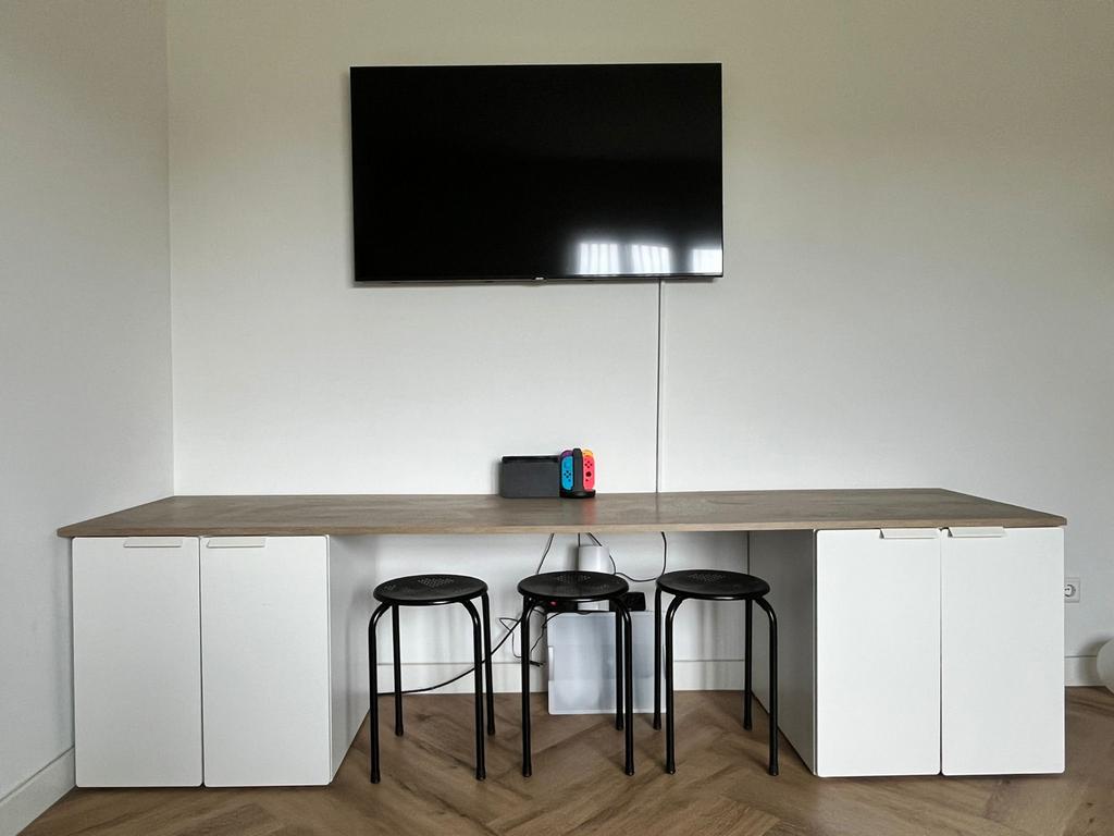 Bureau-kast (ikea Besta) met opbergruimte, Huis en Inrichting, Bureaus, Ophalen, Opbergruimte, Gebruikt, Spaanplaat of MDF