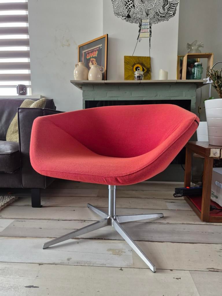 Montis Ella Draai Fauteuil - Rood & Blauw (2 stoelen) design, Ophalen, 75 tot 100 cm, Zo goed als nieuw, Stof