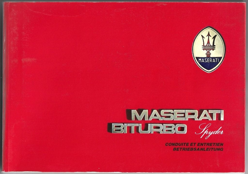 Maserati Biturbo Spyder Betriebsanleitung handleiding auto, Auto diversen, Handleidingen en Instructieboekjes, Verzenden