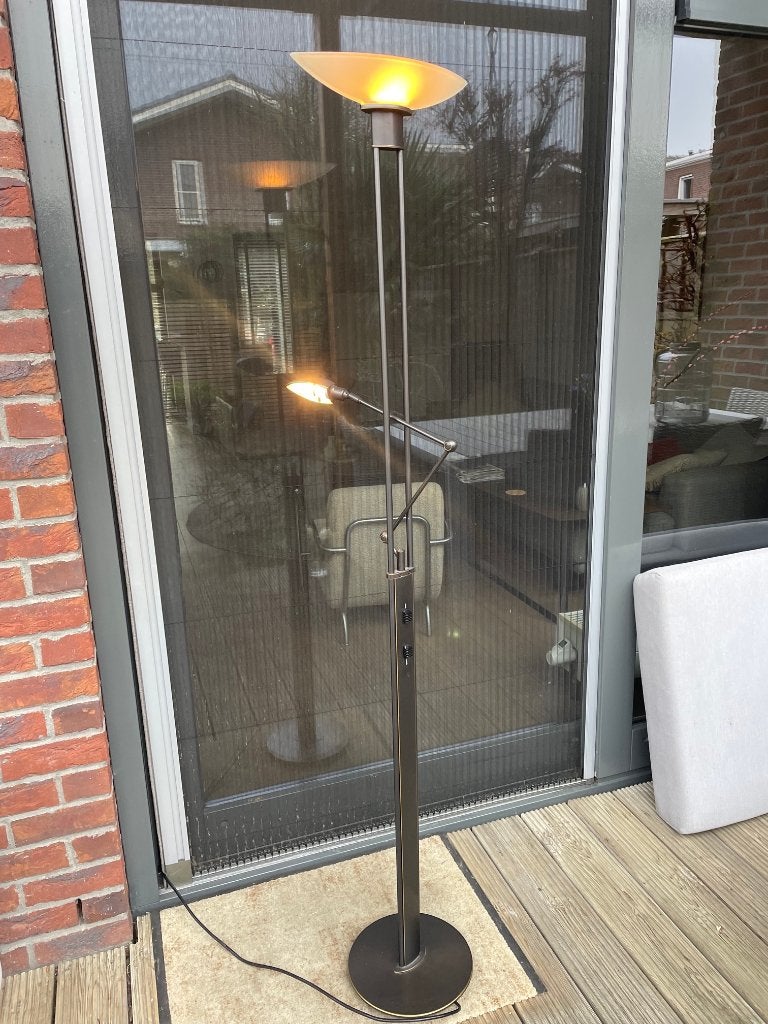 Klassieke, originele Holtkötter Leuchten vloerlamp/uplighter, Ophalen, Zo goed als nieuw, Metaal, 150 tot 200 cm