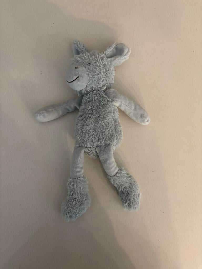 Happy horse grijze groene knuffel ezel Devan 30 cm!, Overige typen, Grijs, Ophalen of Verzenden, Zo goed als nieuw