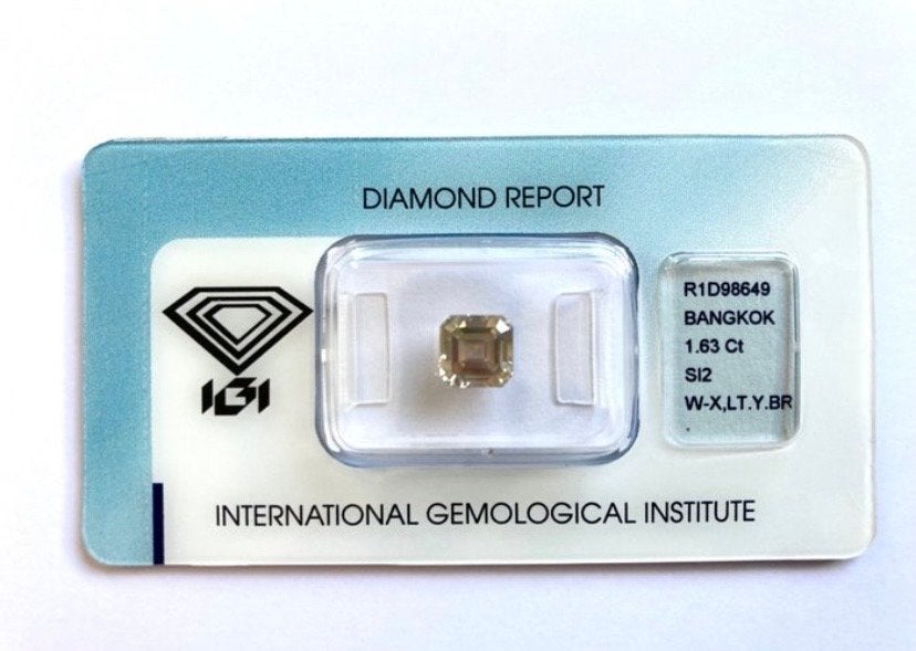 IGI Gecertificeerde Natuurlijke Diamant 1.63 ct SI2 W-X, Ophalen of Verzenden, Nieuw