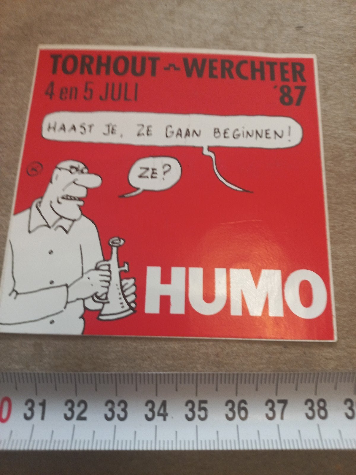 Humo Torhout-Werchter '87 sticker, Ophalen of Verzenden, Gebruikt, Overige typen