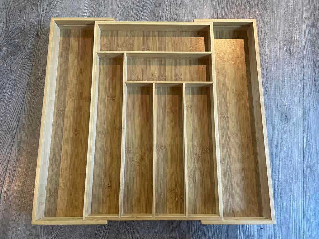2 Budu bestekbakken 47 cm diep, zgan prijs pst, Ophalen of Verzenden, Zo goed als nieuw, Hout, Los bestek
