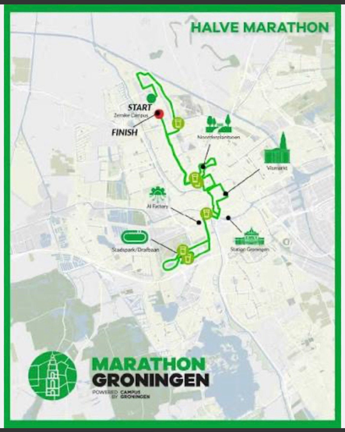 2x startbewijs halve marathon Groningen, Ophalen, Zo goed als nieuw, Landkaarten