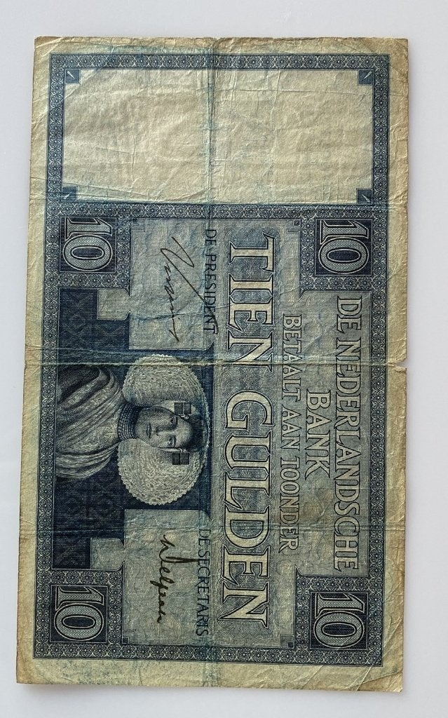 NL 10 gulden bankbiljet 1929 - Zeeuws meisje - QW 012195, Ophalen of Verzenden, 10 gulden, Los biljet
