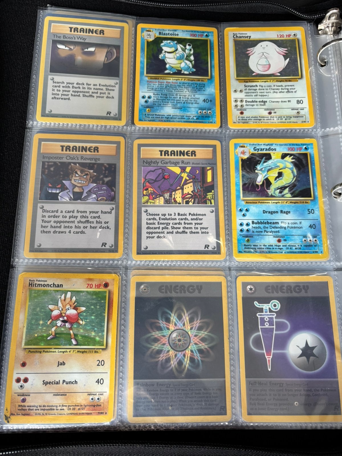 Oude vintage pokemon kaarten base set met holo’s Engels, Ophalen of Verzenden, Zo goed als nieuw, Meerdere kaarten, Foil