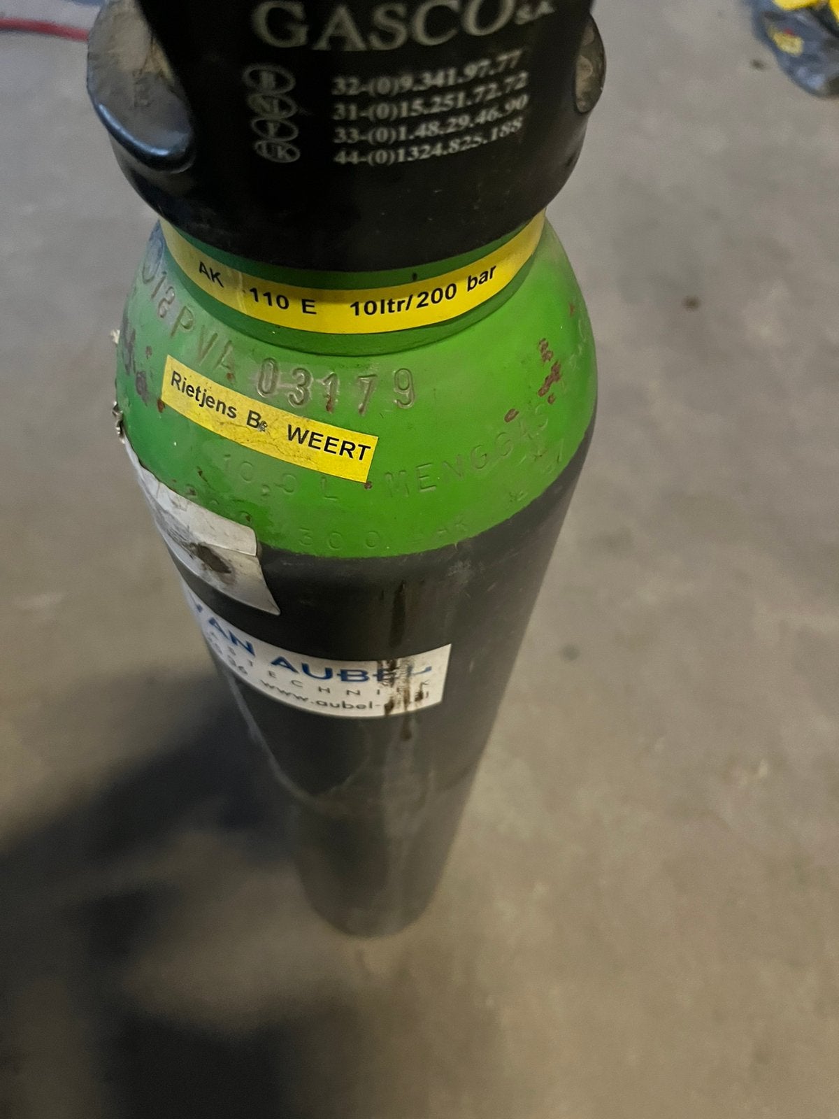 Co2 gasfles 10 liter leeg, Ophalen, Gebruikt, 250 ampère of meer, Co2