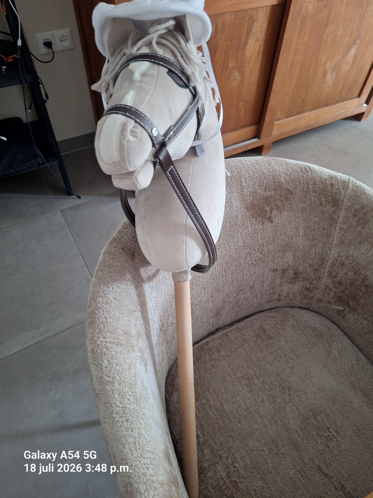 Stokpaardje met cowboyhoed, Ophalen of Verzenden