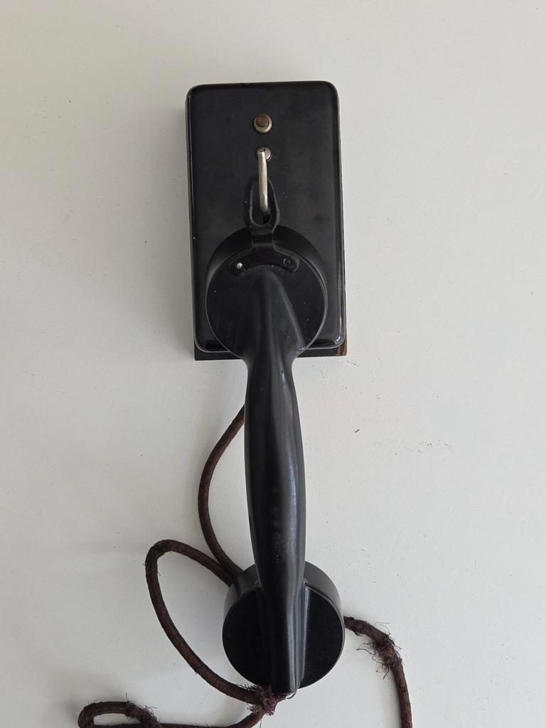 Antieke vintage telefoon wandtelefoon bakeliet, Ophalen of Verzenden