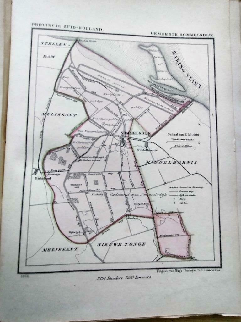 171/ Sommelsdijk / Boomzigt/ Langendam/ Litho 1866 Kuyper ZH, Ophalen of Verzenden