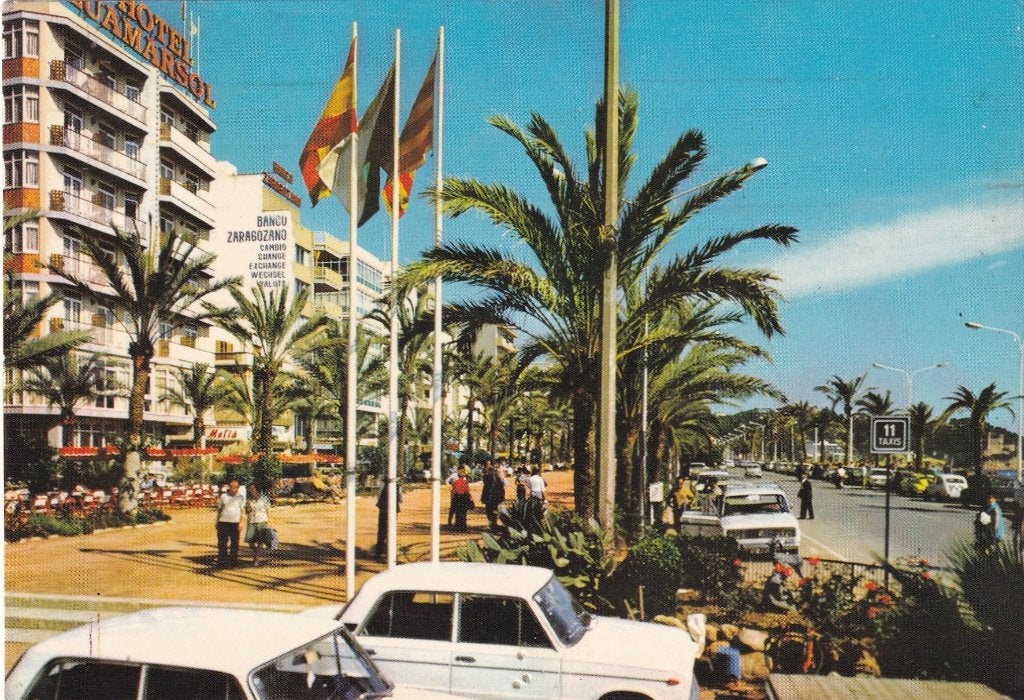 Spanje lloret de mar, detail paseo mn jacinto verdaguer, Verzenden, 1960 tot 1980, Gelopen, Spanje