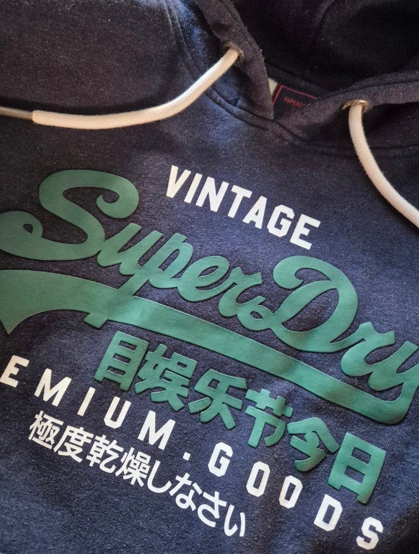 Superdry hoodie trui sweater maat L, Maat 52/54 (L), Blauw, ., Ophalen of Verzenden