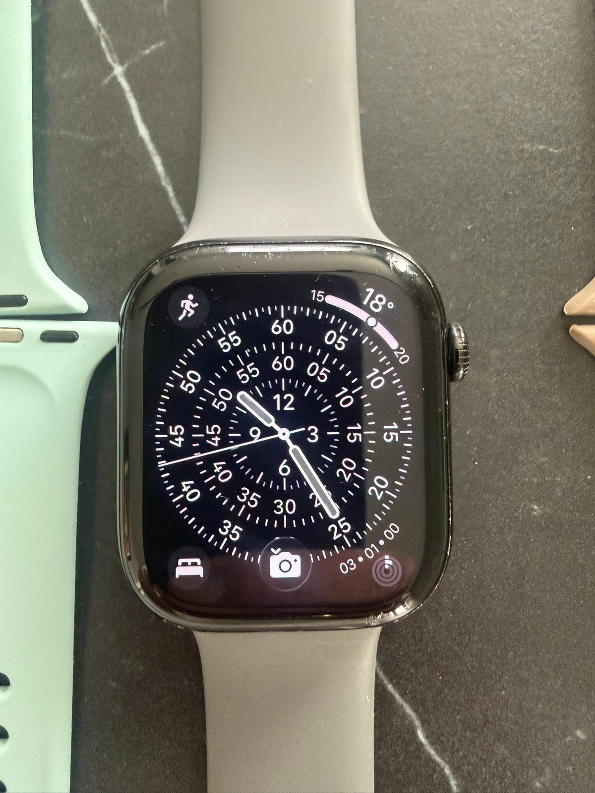 Zwarte Apple Watch Series 10 – 46mm – incl 15 bandjes, Gebruikt, Zwart, IOS, Ophalen of Verzenden