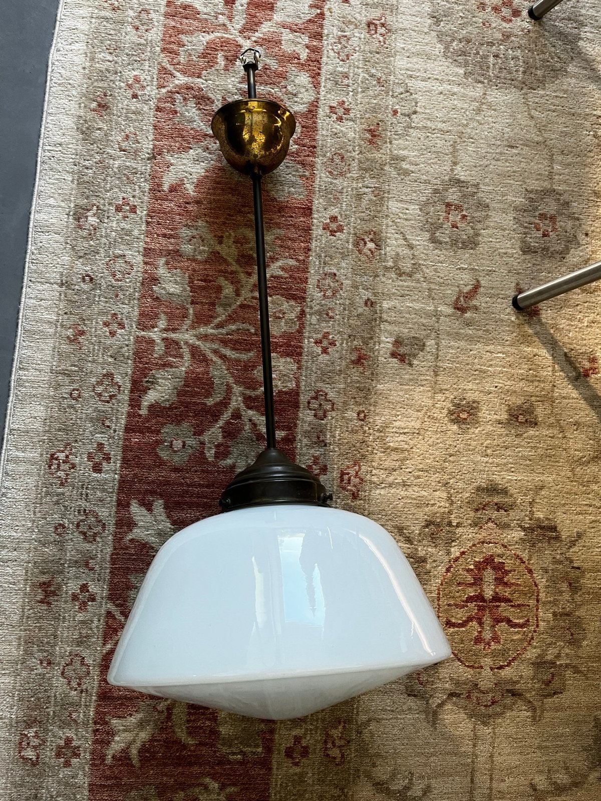 Vintage Art Deco Melkglas Hanglamp, Ophalen