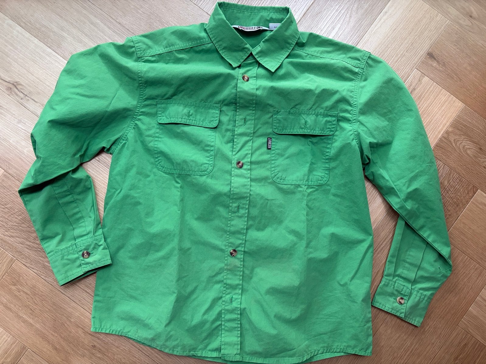 Groene blouse scouting maat 152, Ophalen of Verzenden, Gebruikt, Jongen of Meisje, Overhemd of Blouse