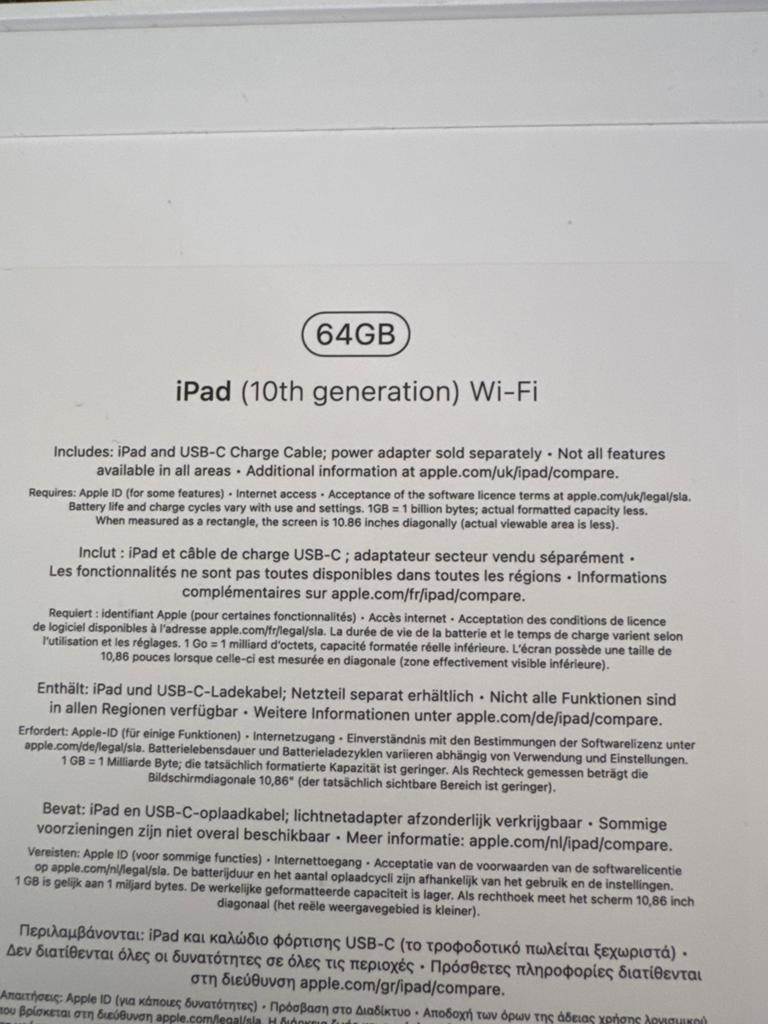 Apple iPad (10e generatie) Wi-Fi 64GB, Computers en Software, Apple iPads, Overige kleuren, Apple iPad, Nieuw, 64 GB