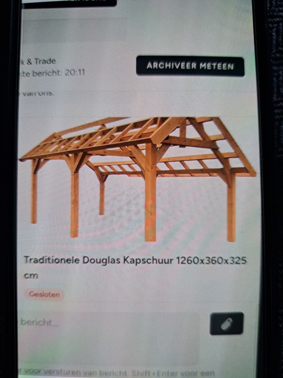 Traditionele Douglas Kapschuur - 2x zo breed gloednieuw., Ophalen, Schuur, Nieuw, Zonder ramen