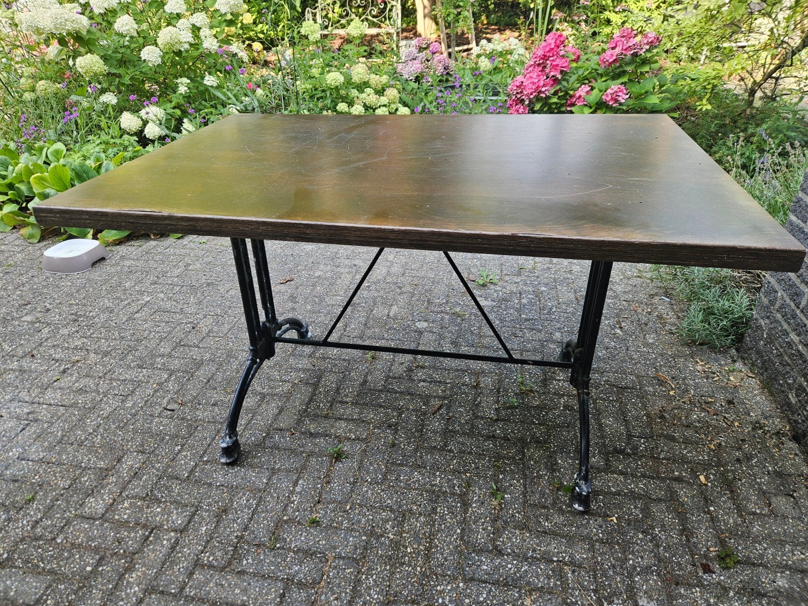Brocante Tuintafel 120x80 cm, Ophalen, Gebruikt, Rechthoekig, Hout
