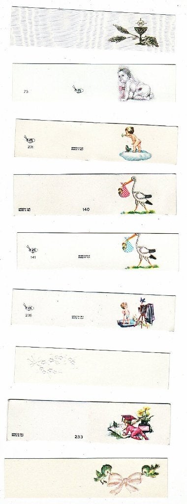 8 verschillende geboortestrookjes / kaartjes (?)voor €2,00, Ophalen, Voor 1970, Geboortekaartje