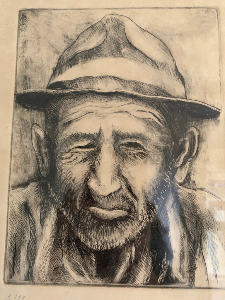 Virgile  van Malder Oude man, Ophalen, Overige stijlen, Portret of Personen, Overige technieken