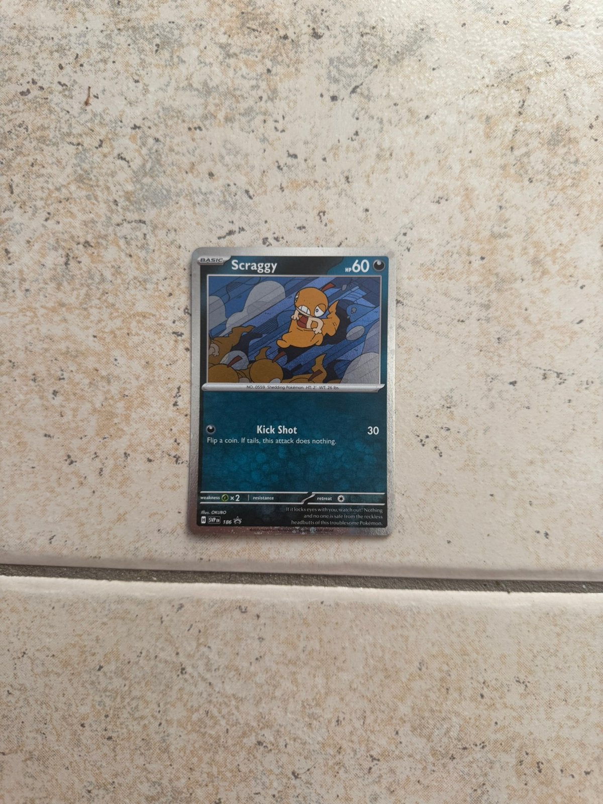 Pokémon Journey Together Scraggy 186 Promo kaart, Ophalen of Verzenden