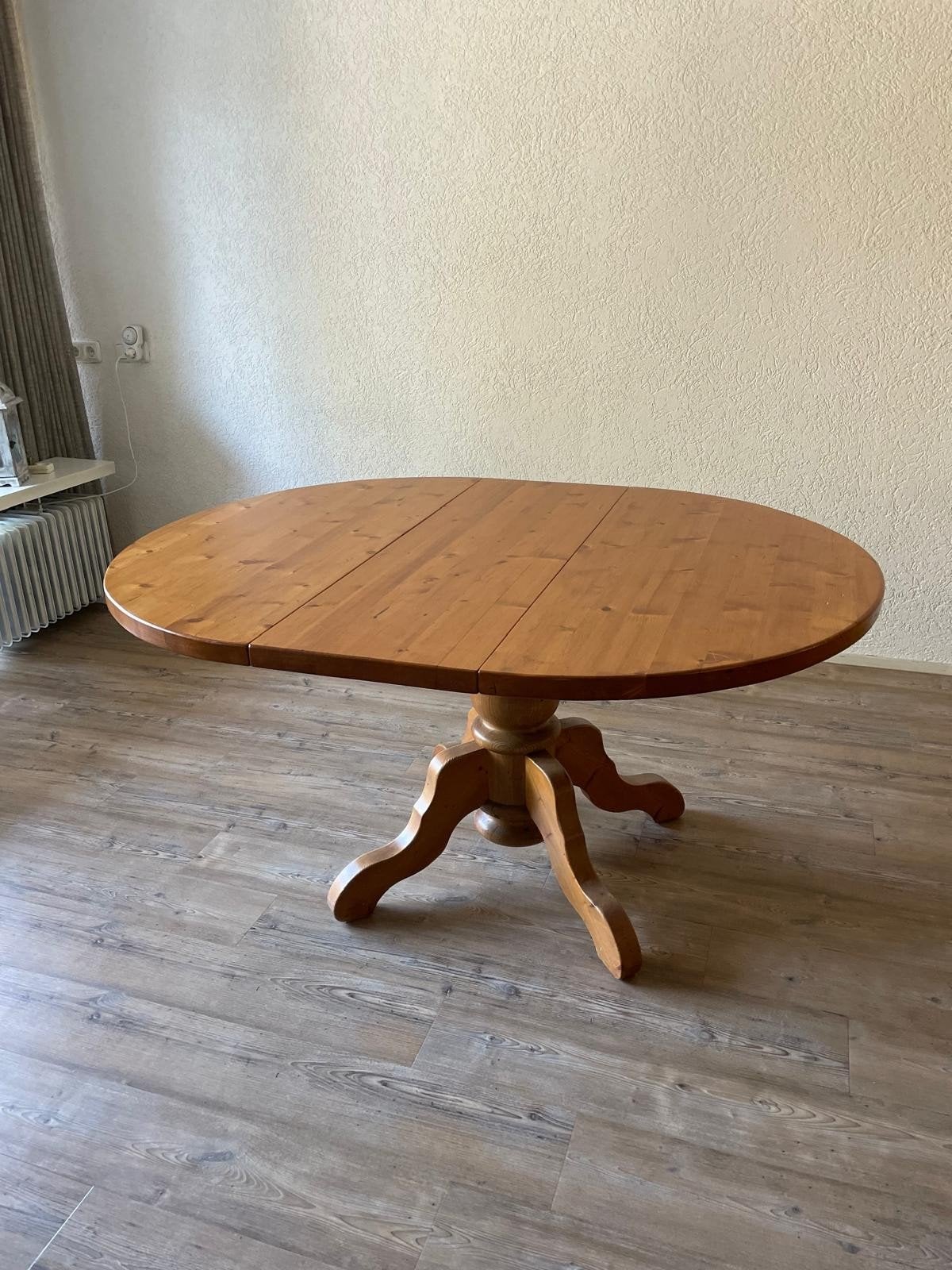 Grenen eettafel met 6 bijpassende stoelen, Ophalen, Gebruikt, 100 tot 150 cm, 150 tot 200 cm