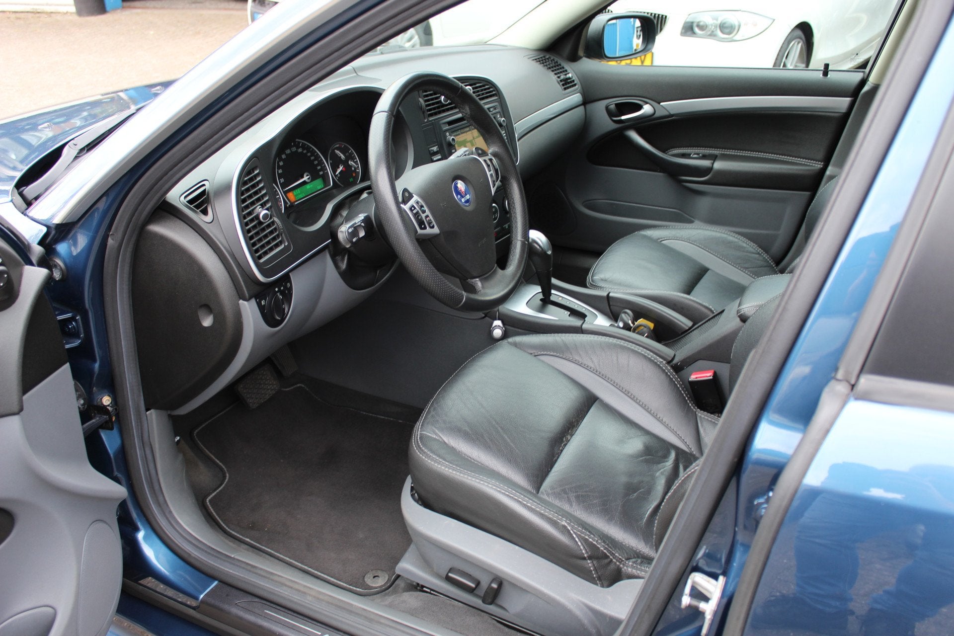Saab 9-3 Sport Estate 2.8 V6 Turbo "Aero" Leder - Navi - Aut, Auto's, Saab, 252 pk, Blauw, Grijs, 1570 kg
