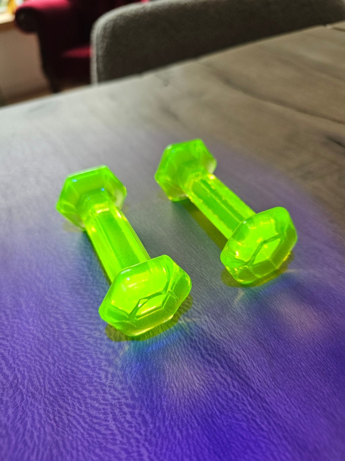 Unieke uraniumglas uranium glas vaseline messenleggers, Antiek en Kunst, Antiek | Glas en Kristal, Ophalen of Verzenden