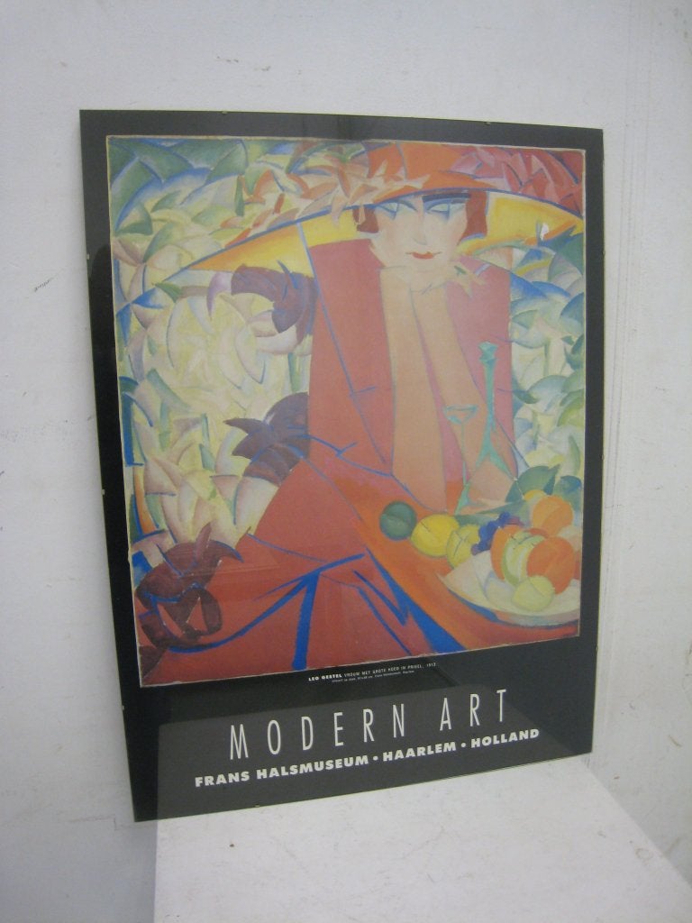 Leo Gestel poster Vrouw met grote hoed in prieel