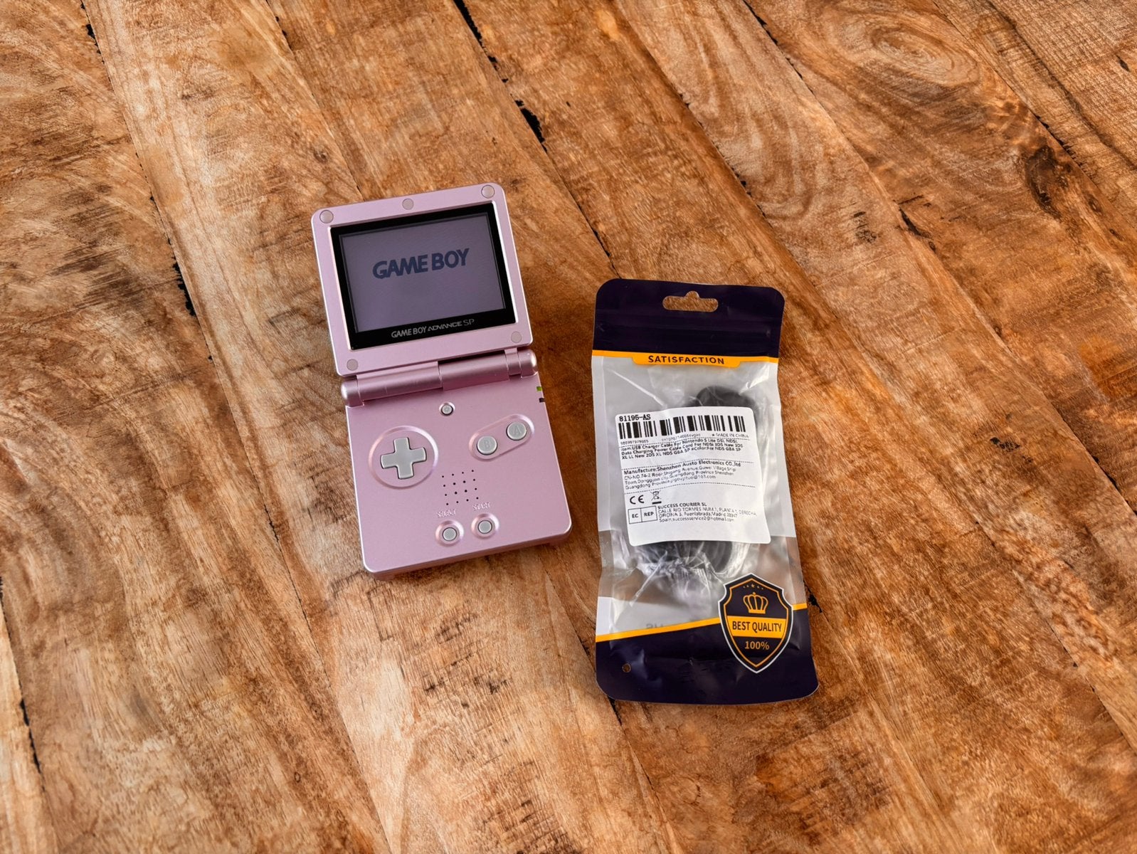 Game Boy Advance SP Cherry Blossom met nieuwe USB-oplader, Spelcomputers en Games, Spelcomputers | Nintendo Game Boy, Ophalen of Verzenden