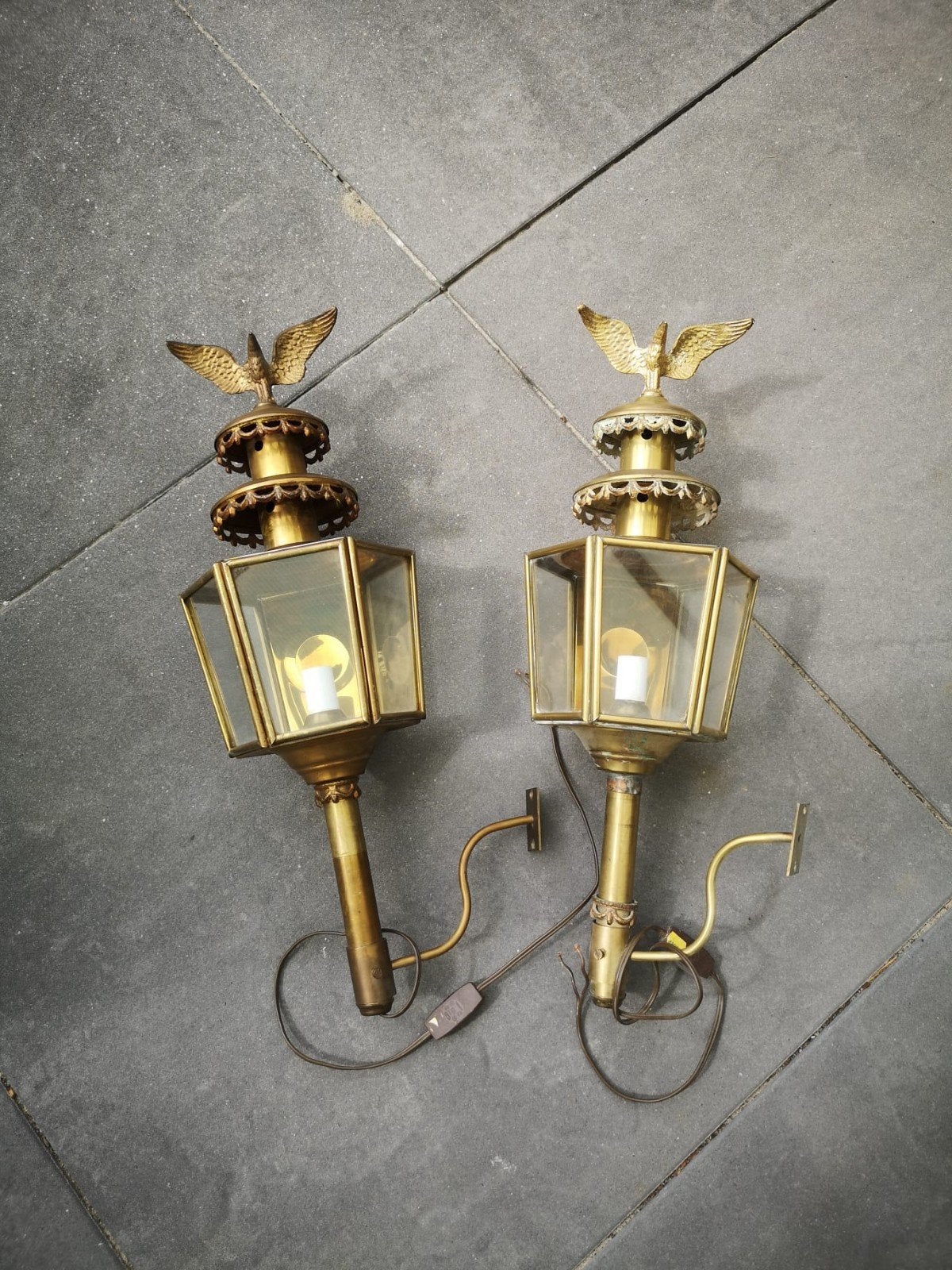 Antieke Wandlampen met Adelaar (Set van 2), Ophalen