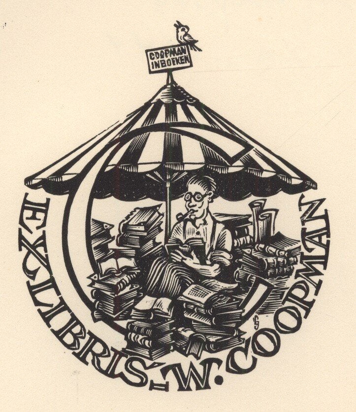 1110 Ex Libris België : Jef Leysen, 1944, Verzenden, Ex libris