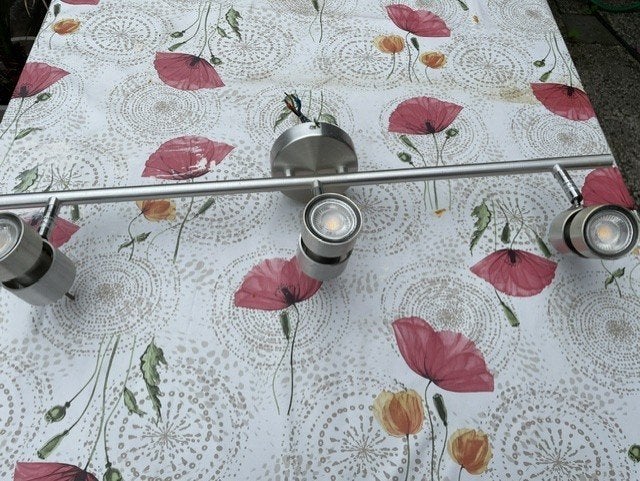 steinhauer plafondlamp LED 3 spots zilver, Ophalen, Halogeen, Gebruikt, Steinhauer