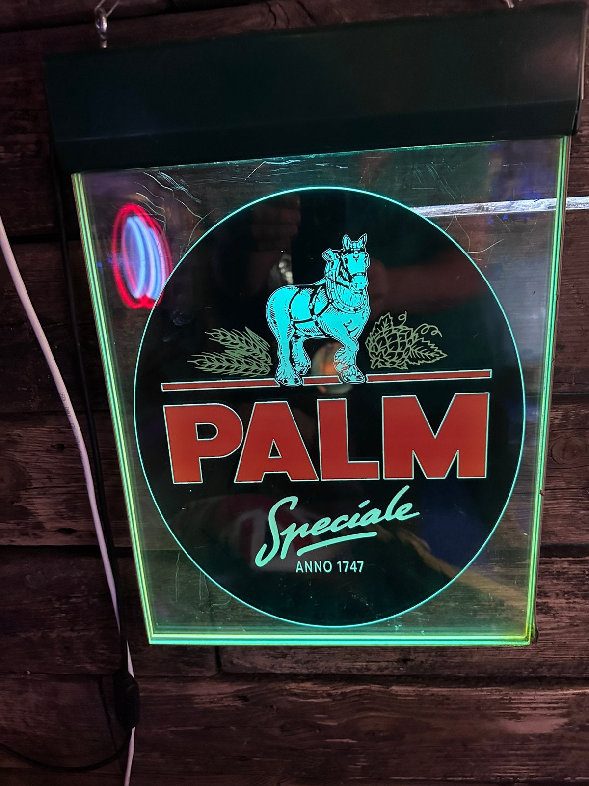 Te koop mooi neon Palm reclamebord., Ophalen of Verzenden, Zo goed als nieuw, Reclamebord, Plaat of Schild, Palm