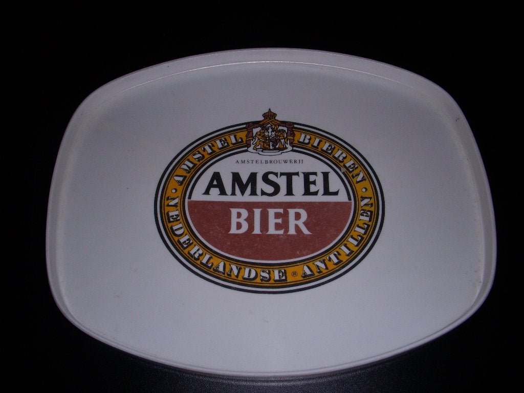 Puntgaaf dienblad Amstel bier Nederlandse Antillen, Ophalen of Verzenden, Gebruikt, Overige typen, Amstel