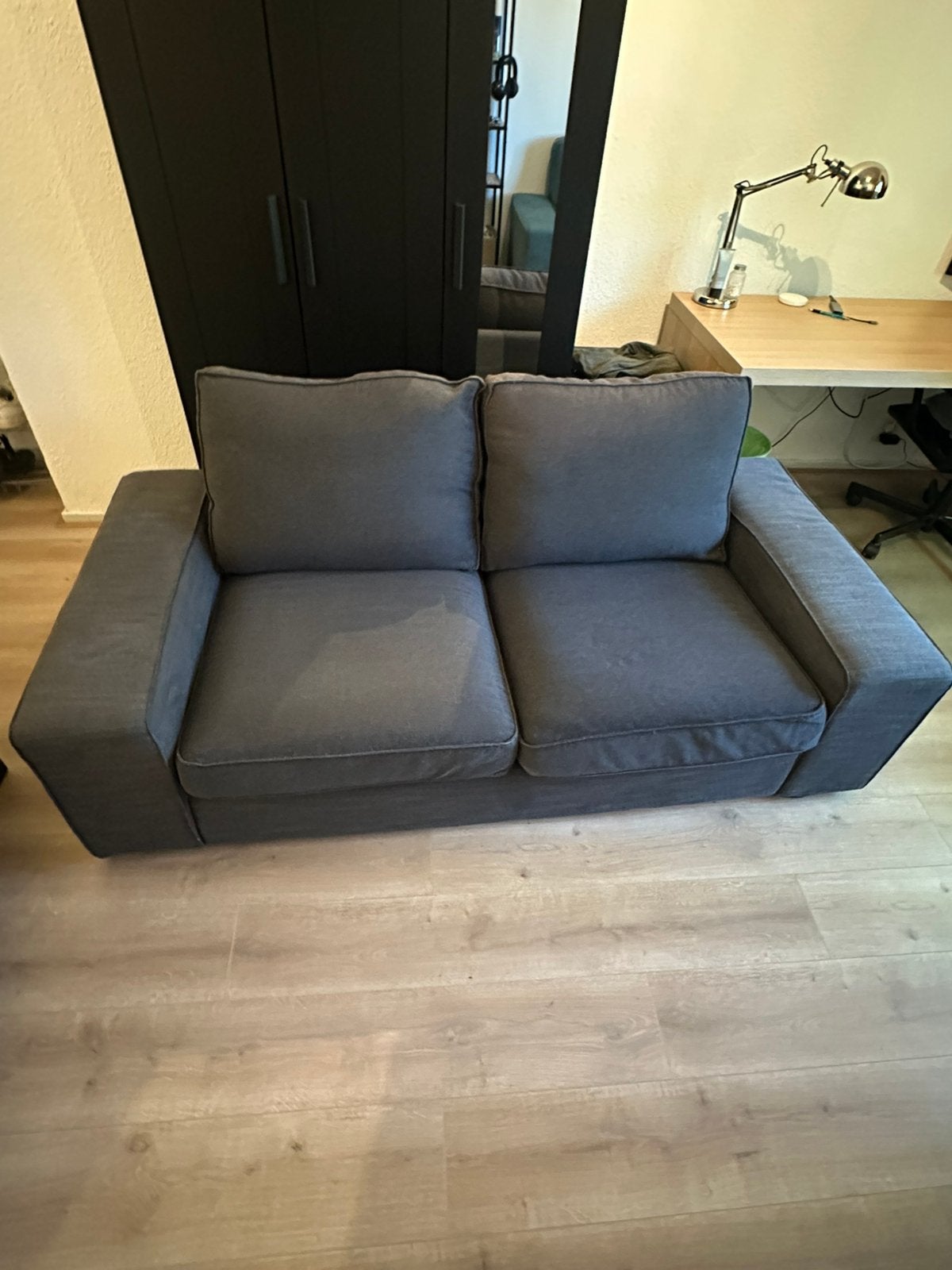 2-zitsbank, Ophalen, Tweepersoons, 190 cm of minder, Grijs