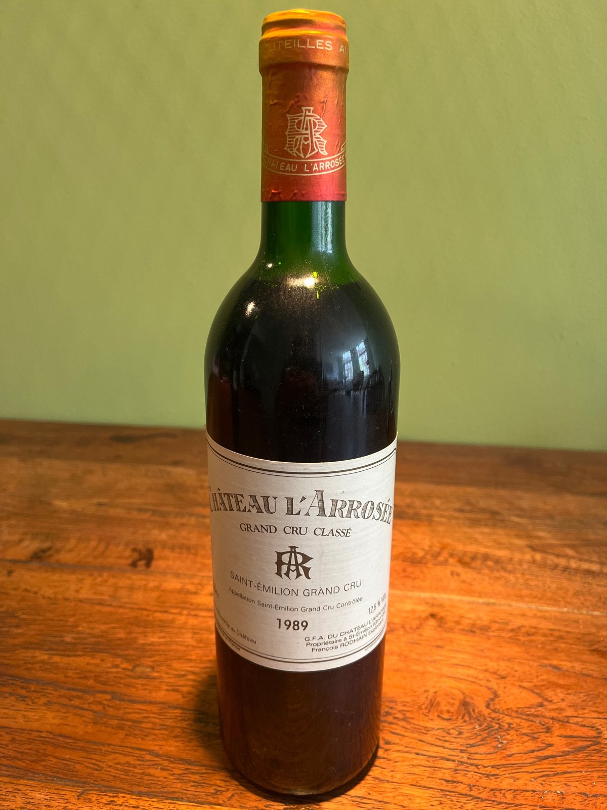 Château L'Arrosée Grand Cru Classé 1989, Verzamelen, Ophalen, Gebruikt, Frankrijk, Rode wijn