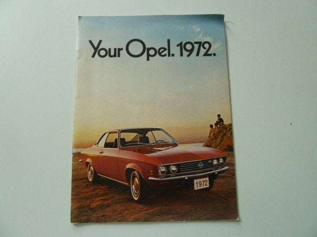 1972 Opel Full Line Manta en GT Brochure USA, Verzenden, Gelezen, Opel