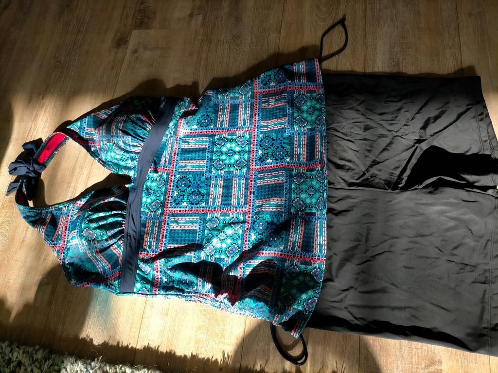 Bonprix tankini maat 52, Kleding | Dames, Badmode en Zwemkleding, Ophalen of Verzenden, Zo goed als nieuw, Zwart, Badpak