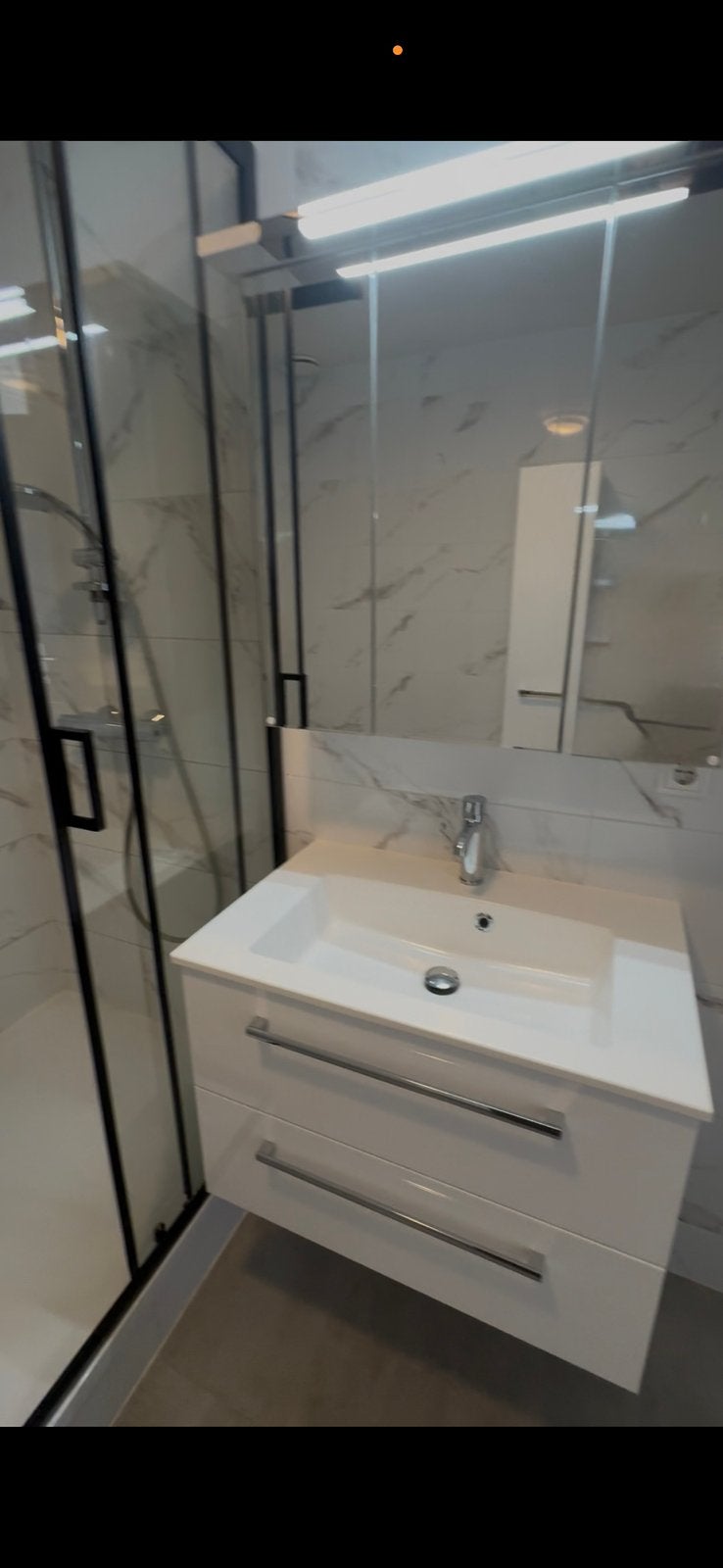 Badkamer meubel + spiegel, Huis en Inrichting, Badkamer | Badkamermeubels, Ophalen, Overige typen, 50 tot 100 cm, Zo goed als nieuw