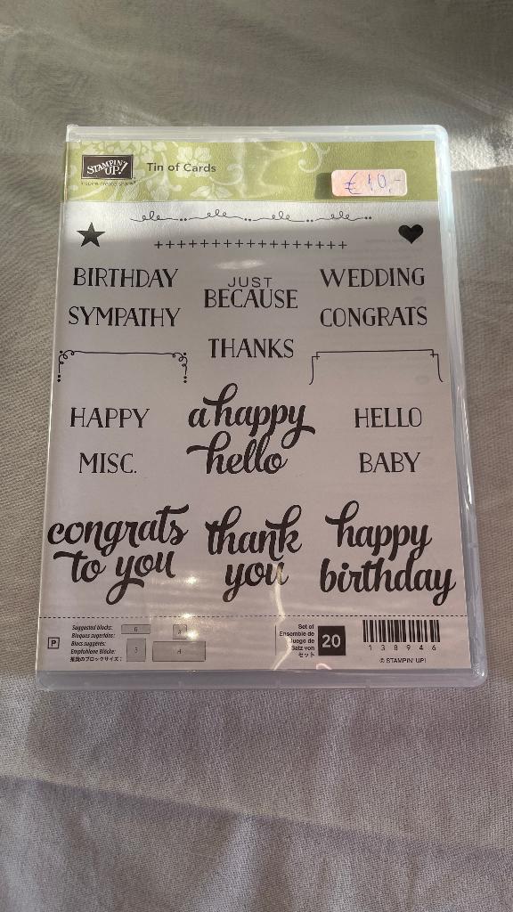 Stampin Up! - Tin of Cards stempelset, Ophalen of Verzenden, Zo goed als nieuw, Clearstamp