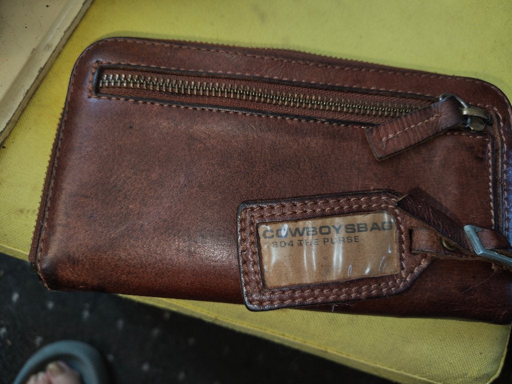 Cowboysbag clutch wallet, Ophalen of Verzenden, Gebruikt, Bruin, Overige typen